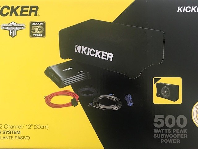 ■USA Audio■ Kicker 49KKPDF212 30cm ウーハー下向き設置タイプBOX+専用アンプ+配線セット キッカー_画像1