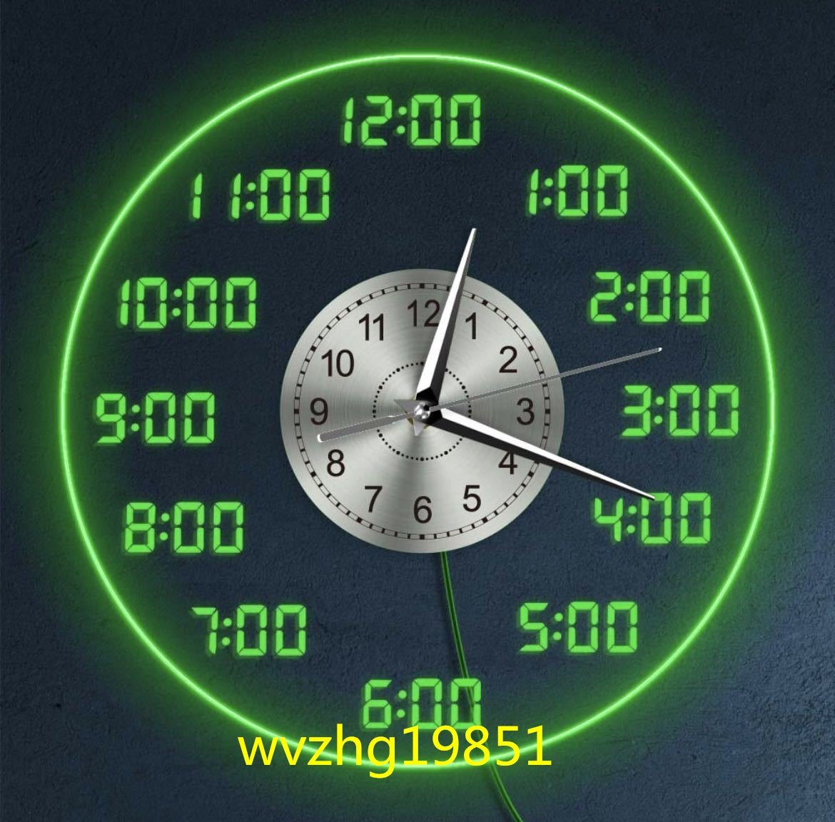 LHH664★LED7色変化 壁掛け時計 ネオンサイン アナログ時計 壁掛け 柱時計 装飾 照明 ライト ネオン アナログ インテリア オブジェ_画像4