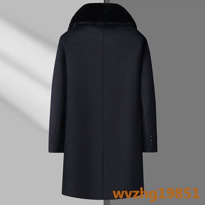メンズコート 厚手 ビジネスコート 高級 ダウンジャケット 超希少 ロングコート WOOL ウール 紳士スーツ 黒 4XL_画像6