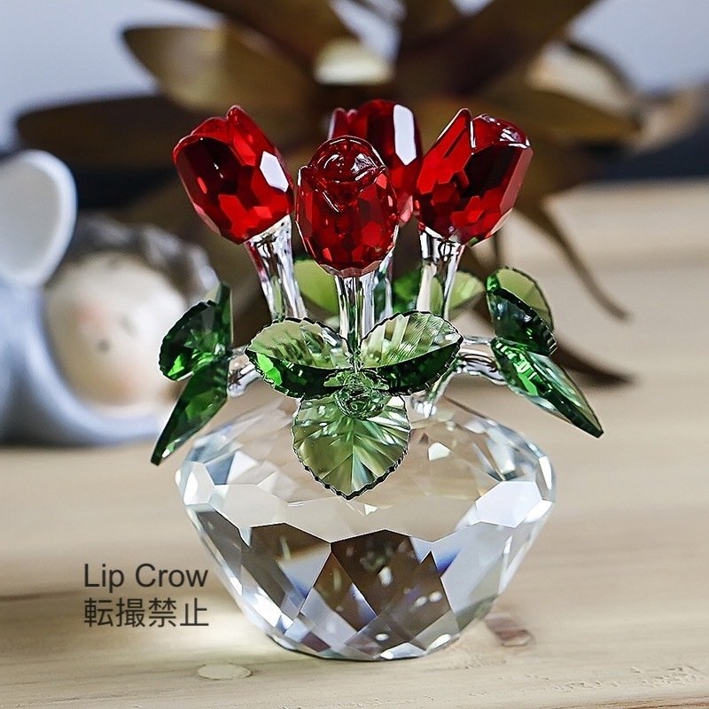 人気新品 置物ガラス 水晶 花束 クリスタルガラス ギフト 箱入り 置き物 プレゼント 母の日 ホワイトデー_画像4