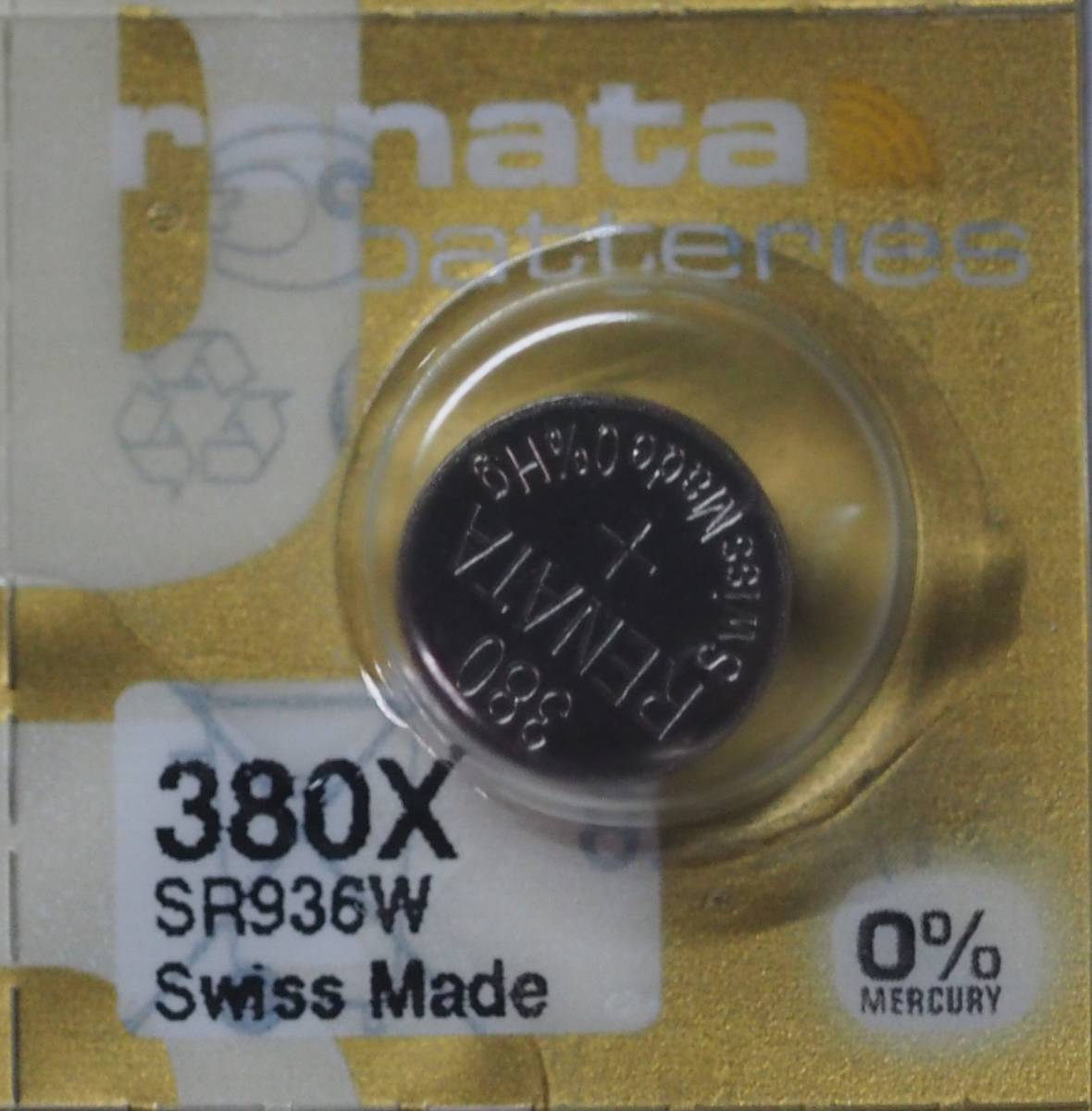 ★【即決送料無料】1個361円 スイス製renata 380(SR936W) 1.55V ハイレートタイプ（強電流向き）使用推奨期限：2026年1月★の画像1