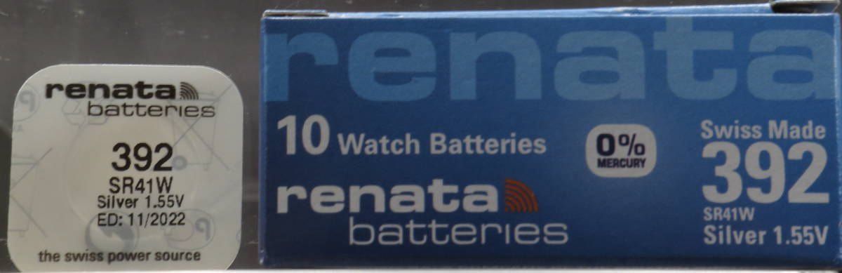 【即決送料無料】1個 250円 Renata SR41W【392】1.55V 酸化銀電池 腕時計 ハイレートタイプ（強電流向き)の画像3