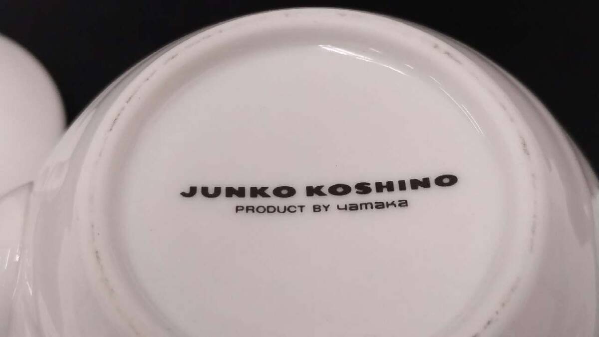 【未使用品】ブランド食器 Junko Koshino コシノ ジュンコ ポット付ペアマルチセット 金彩 高台カップ コーヒー＆ティーカップ【保管品】 _画像7