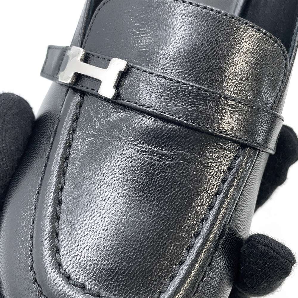 エルメス パンプス アンフィニ 50 レザー レディースサイズ35 HERMES 靴 黒_画像5