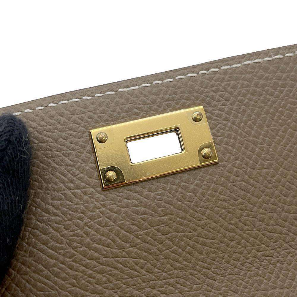 エルメス 財布 ケリーポケット コンパクト エトゥープ/ゴールド金具 ヴォーエプソン Y刻印の画像9