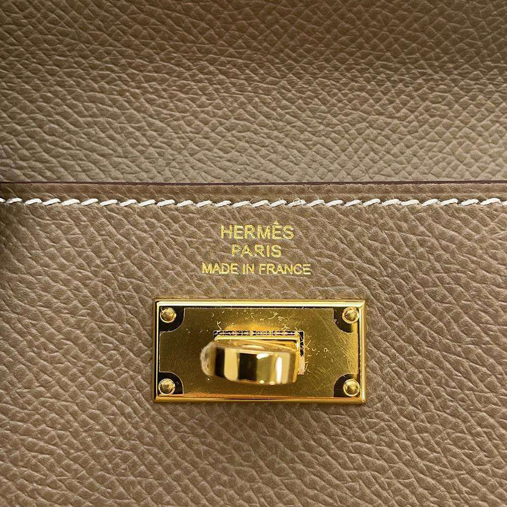 エルメス 財布 ケリーポケット コンパクト エトゥープ/ゴールド金具 ヴォーエプソン Y刻印の画像10