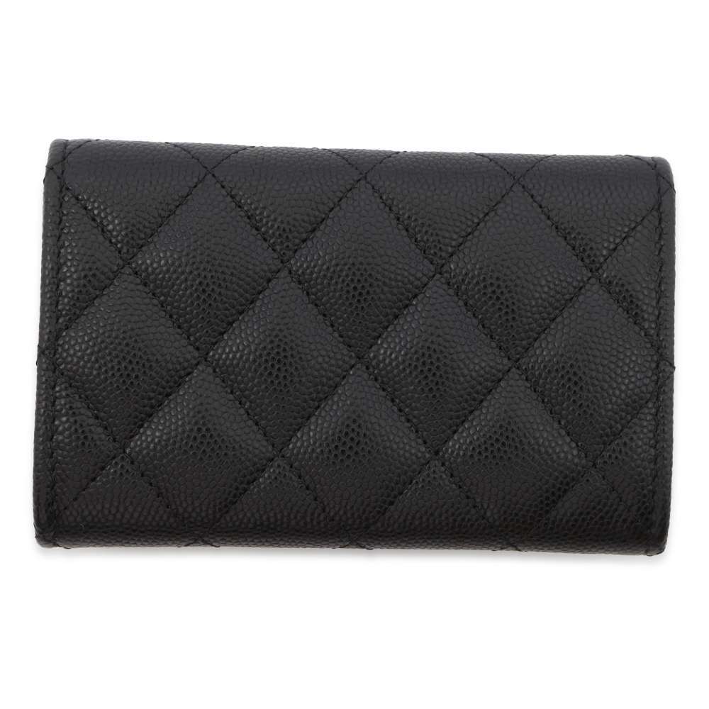 シャネル カードケース マトラッセ ココマーク キャビアスキン AP3187 CHANEL 財布 黒 【安心保証】_画像3