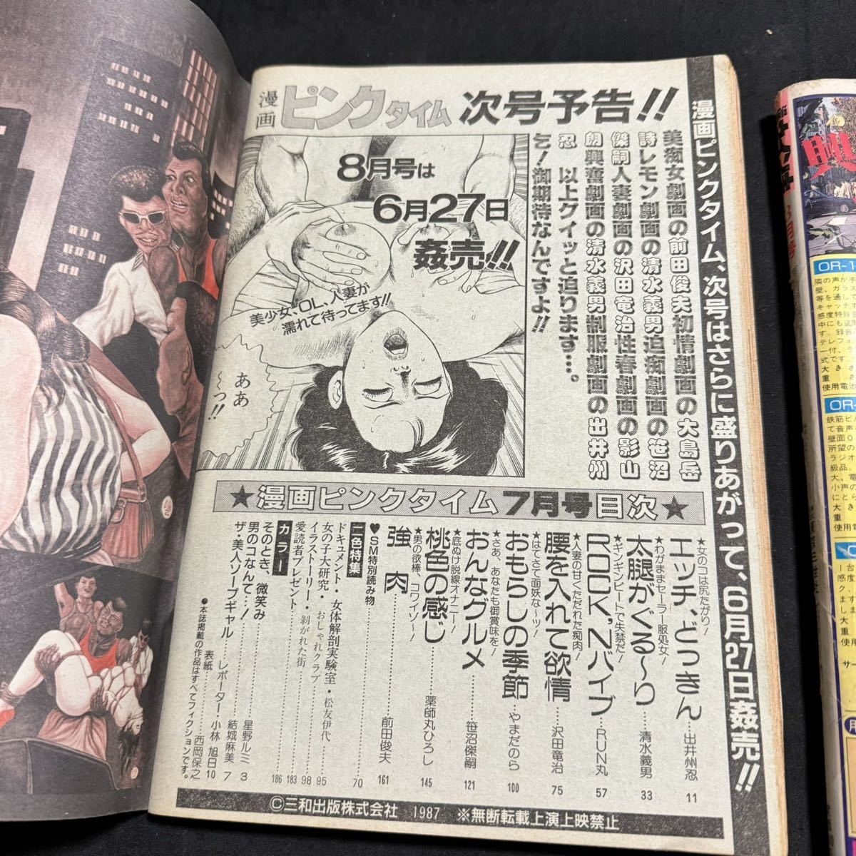 ピンクタイム　1987年 7月号　ウインキ　1987年　3月号　コミック　漫画 雑誌　まとめて_画像3