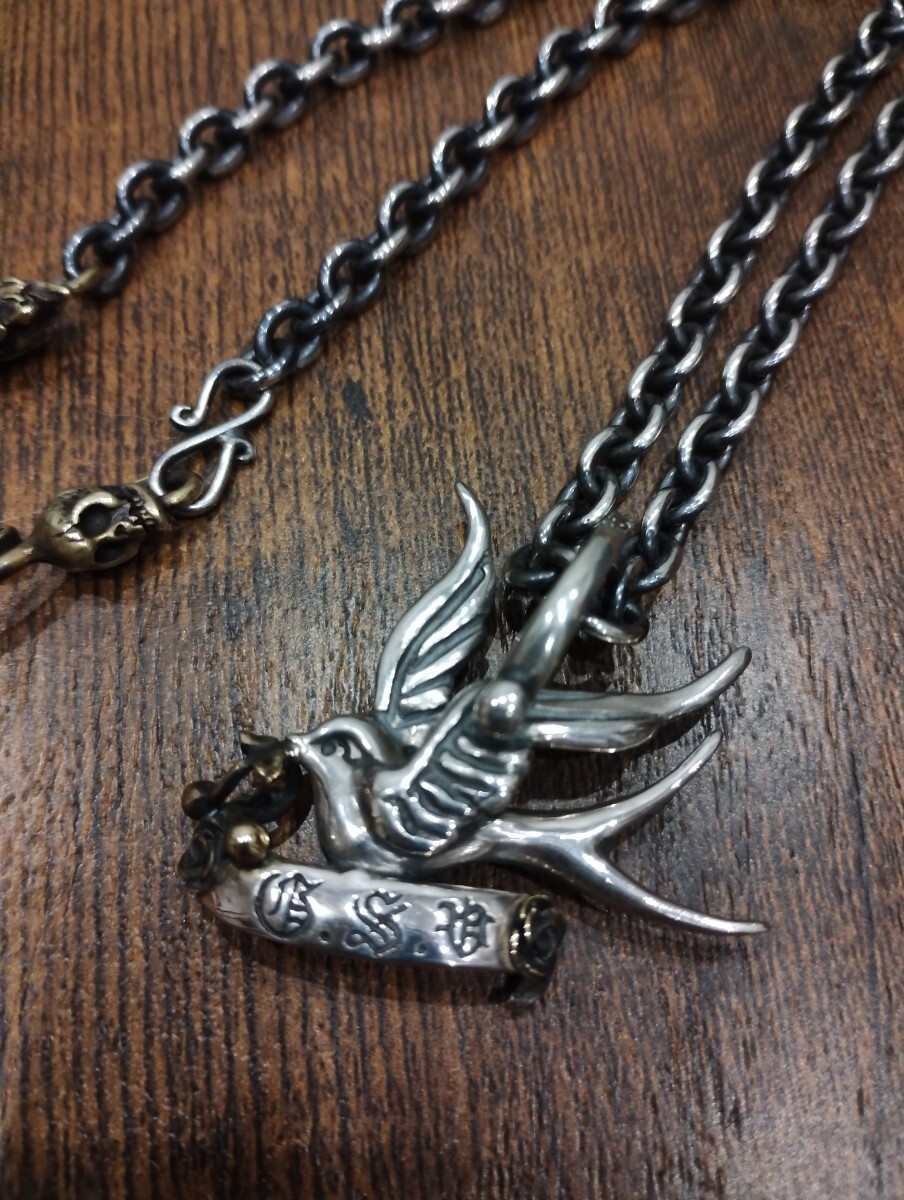 GANGSTERVILLE × GALCIA ガルシア ネックレス シルバー925 真鍮 ペンダントトップ スワロー ツバメ ホースシュー スカル デビル - その他 GANGSTERVILLE × GALCIA ガルシア ネックレス シルバー925 真鍮 ペンダントトップ スワロー ツバメ ホースシュー スカル デビル - その他