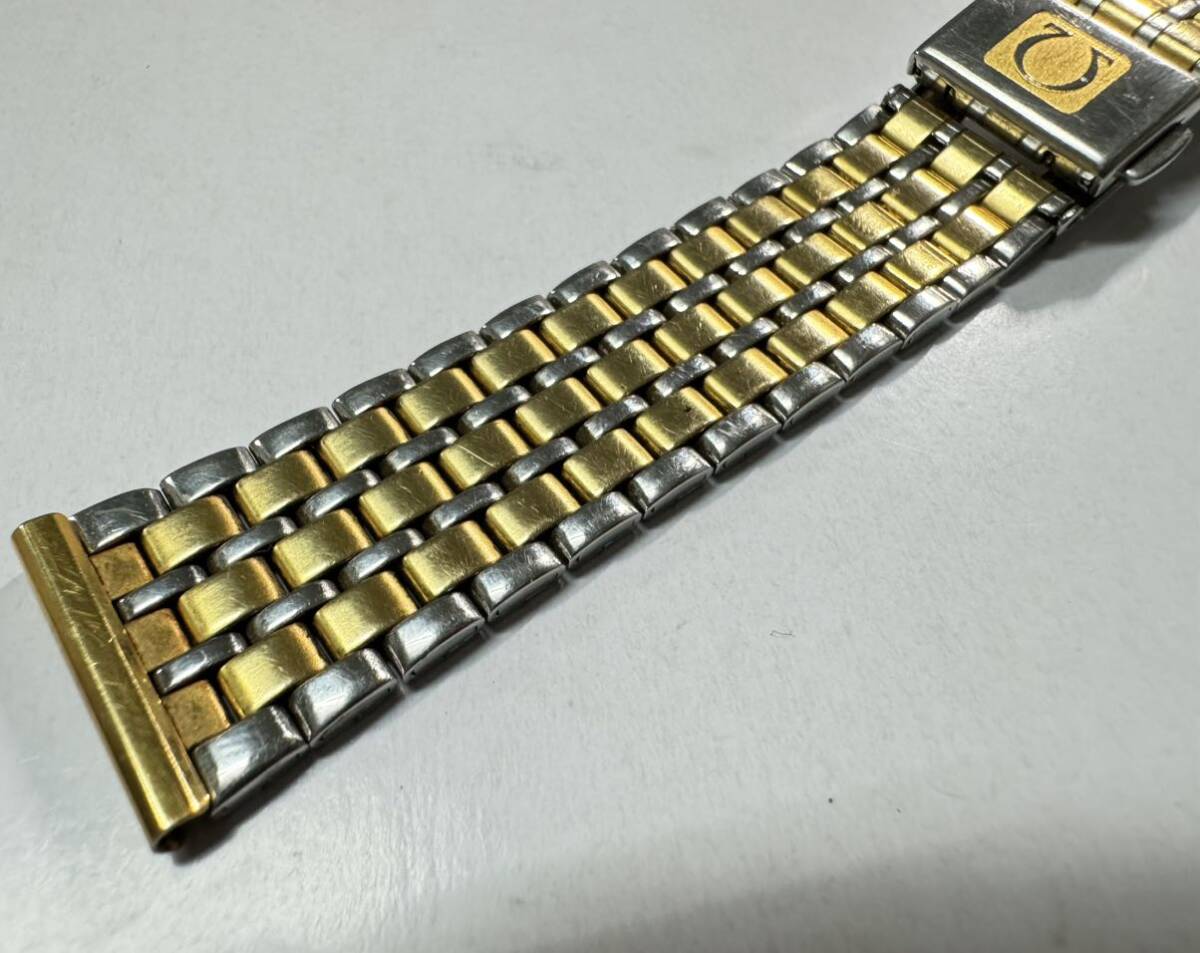 オメガ ステンレスベルト 18mm幅　OMEGA stainless steel bracelet コンビカラー　全長約17cm 113-1_画像3