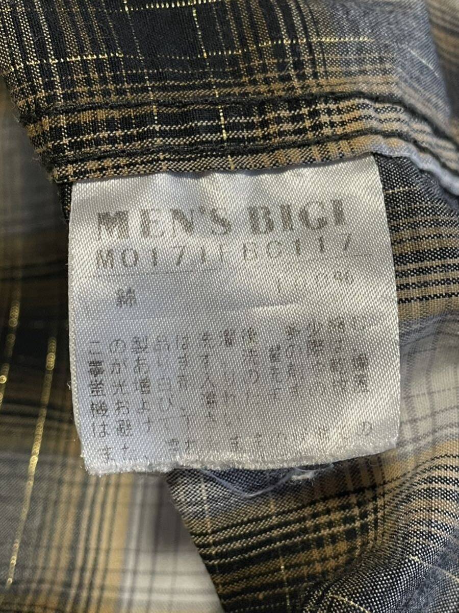 日本製 メンズビギ 長袖シャツ 03 MENS BIGI ドレス ウエスタン チェック_画像6