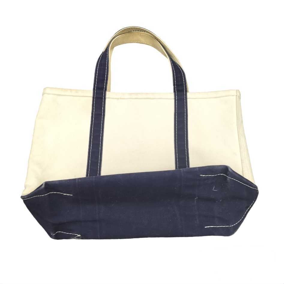 ★中古品★ L.L.Bean エルエルビーン BOAT AND TOTE トートバッグ ホワイト×ブラック系 キャンバス 肩掛け A4対応 USA製　SAYY0318-11_画像2