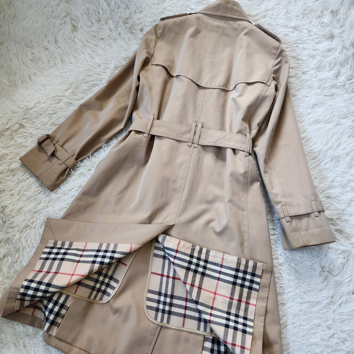 バーバリー ロンドン【最人気モデル ハニーベージュ ライナー ノバチェック サイズ38 M】BURBERRY LONDON トレンチコート スプリングコートの画像7