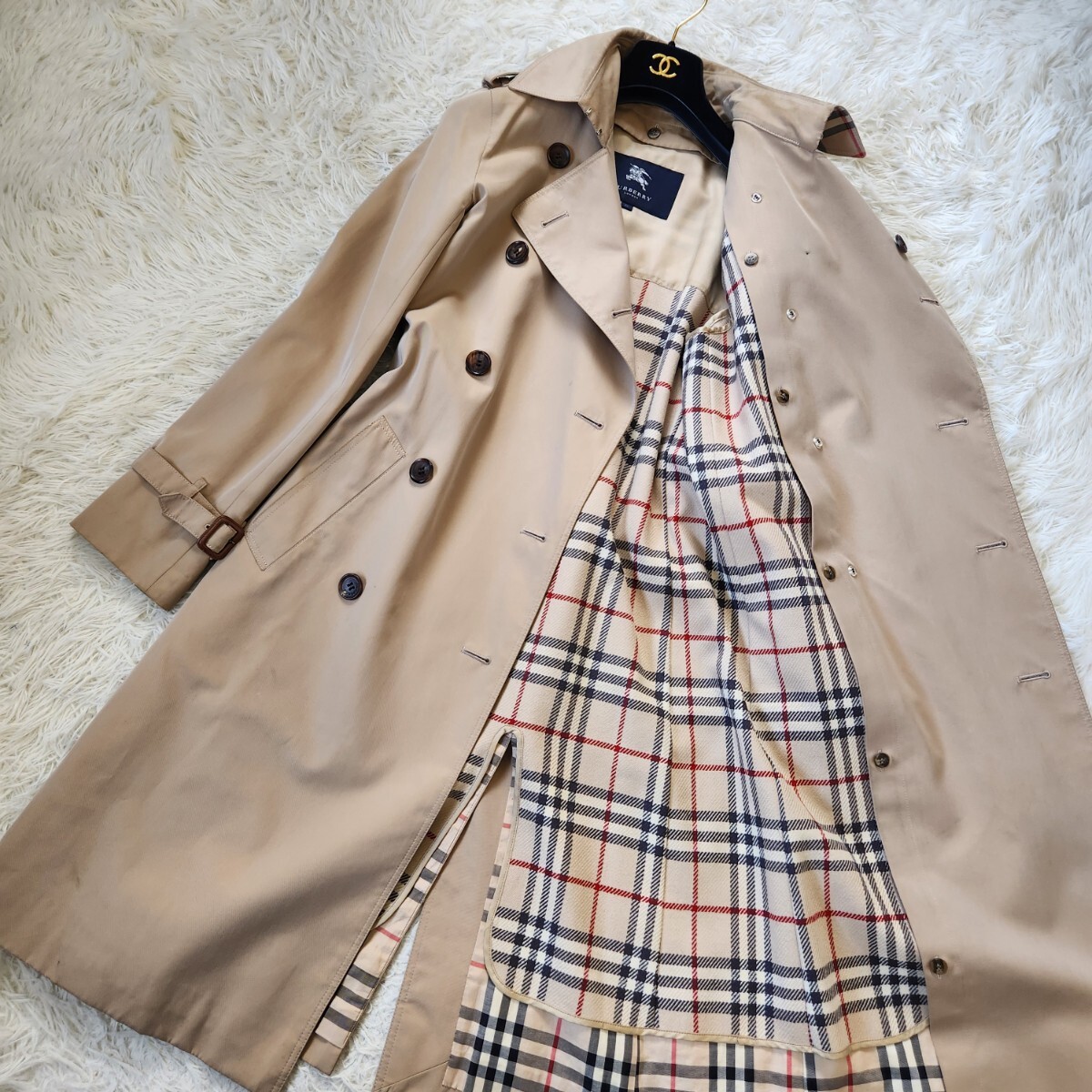 バーバリー ロンドン【最人気モデル ハニーベージュ ライナー ノバチェック サイズ38 M】BURBERRY LONDON トレンチコート スプリングコートの画像3