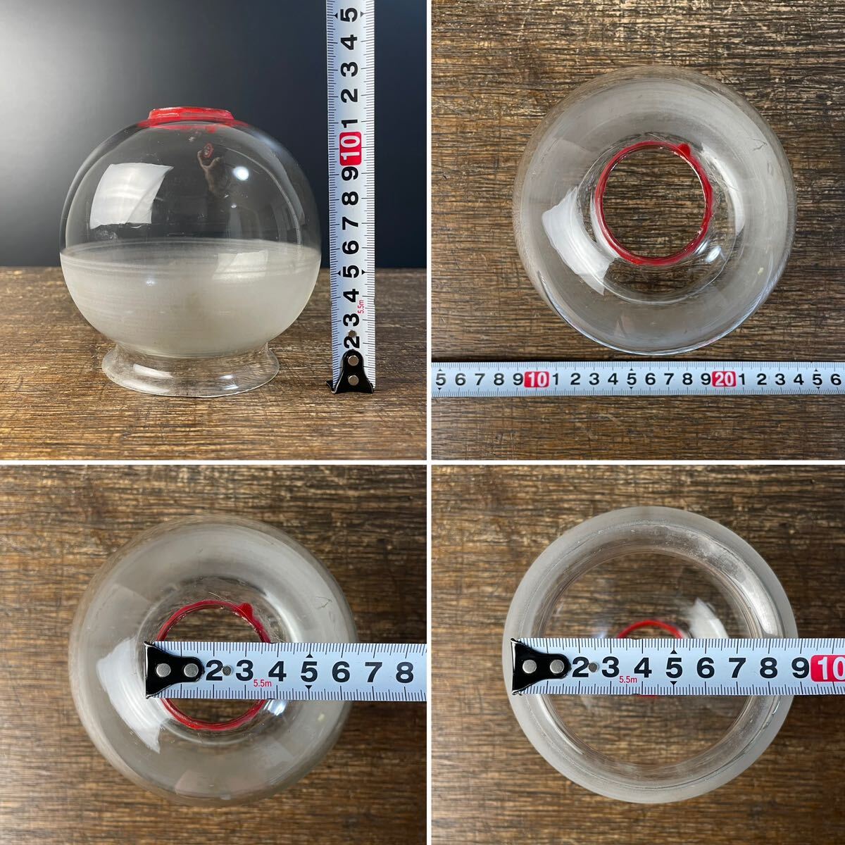 蔵出し ランプ ホヤ ガラス 高さ約12センチ オイルランプ ホヤ瓶 時代物 硝子 骨董 照明 工芸ガラス アンティーク ガラス to-28_画像6