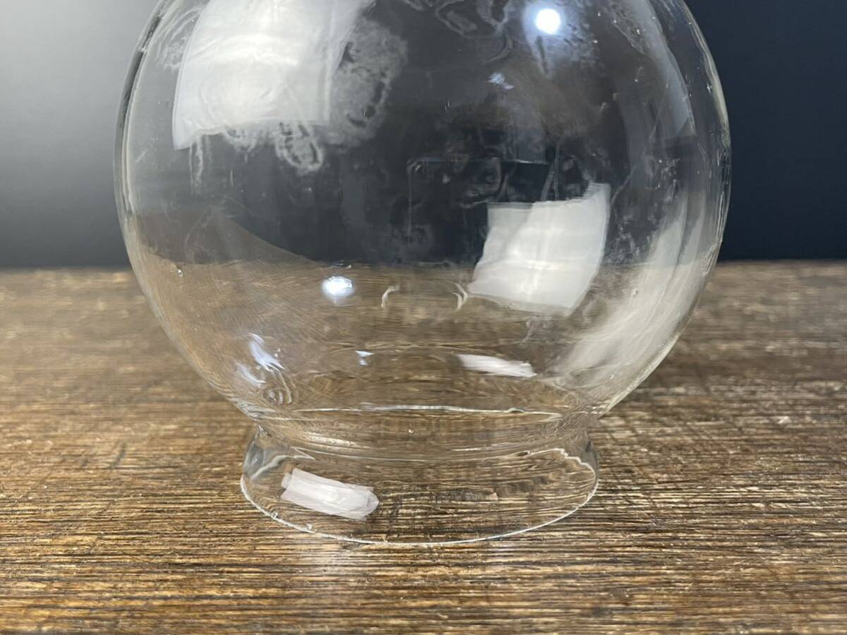 蔵出し ランプ ホヤ ガラス 高さ 約11.5センチ オイルランプ ホヤ瓶 時代物 硝子 骨董 照明 工芸ガラス アンティーク ガラス to-21の画像3