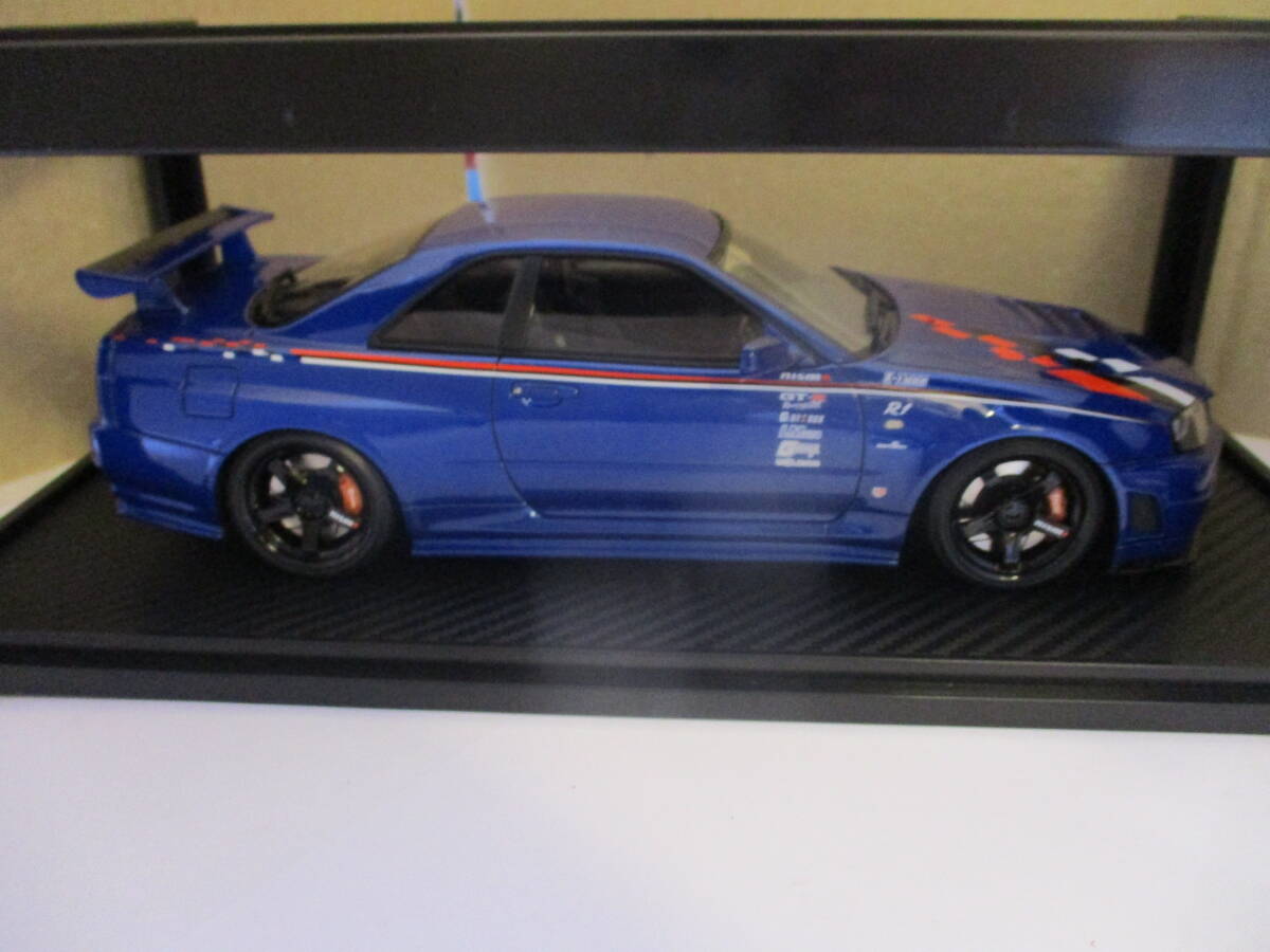 イグニッションモデル NISSAN SKYLINE NISMO GT-R R34 R-TUNE BAYSIDE BLUE 1/18 IG1827 BNR34 ニッサン ニスモ スカイライン GTR  の画像3