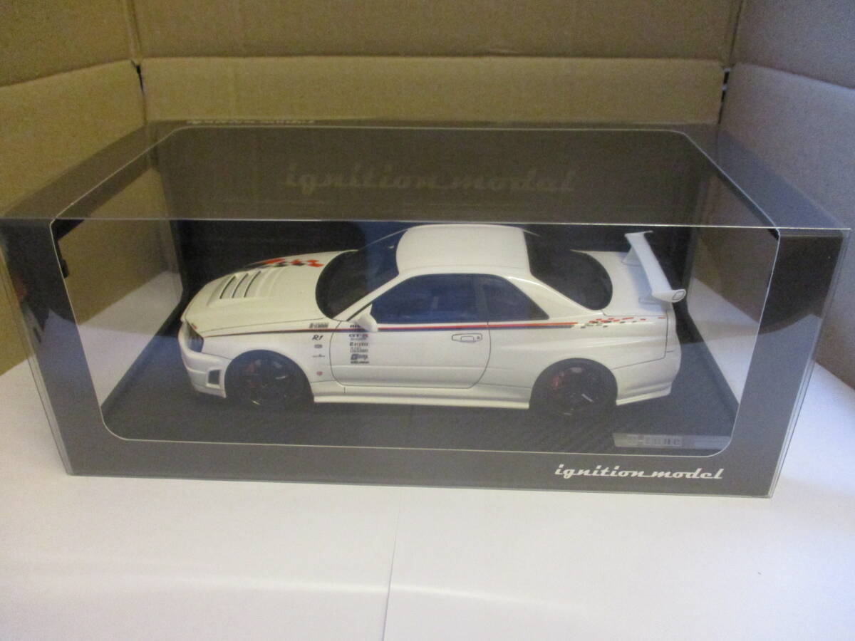 イグニッションモデル NISSAN SKYLINE NISMO GT-R R34 R-TUNE WHITE 1/18 IG1828 BNR34 ニッサン ニスモ スカイライン GTR ホワイト の画像8