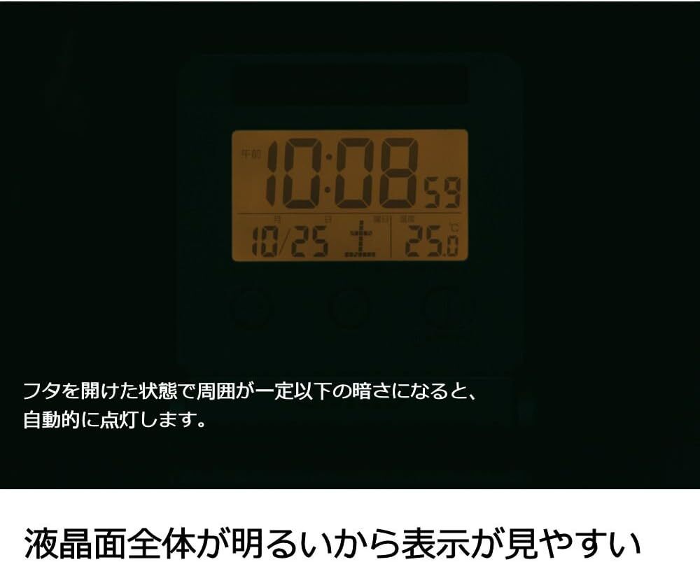 新品 送料無 メーカー保証有 SEIKO セイコー クロックトラベラ 旅行 旅 小さい SQ772G 目覚まし時計 置時計 デジタル 電波 温度 カレンダー_画像5