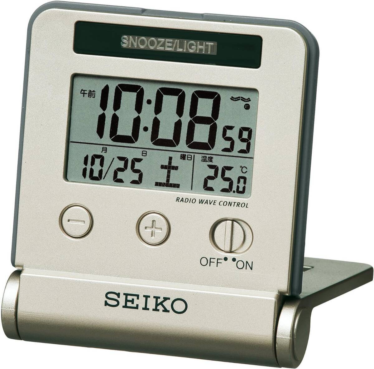 訳あり 送料無 メーカー保証有 SEIKO セイコー クロックトラベラ 旅行 旅 SQ772G 目覚まし時計 置時計 デジタル 電波 温度 カレンダー_画像1