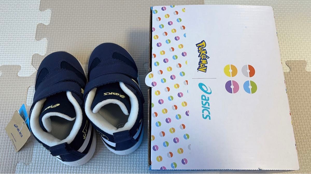 【未使用】ポケモン　asics kids shoes SUKU2  スニーカー 15㎝ ネイビー　シューズ　Baby