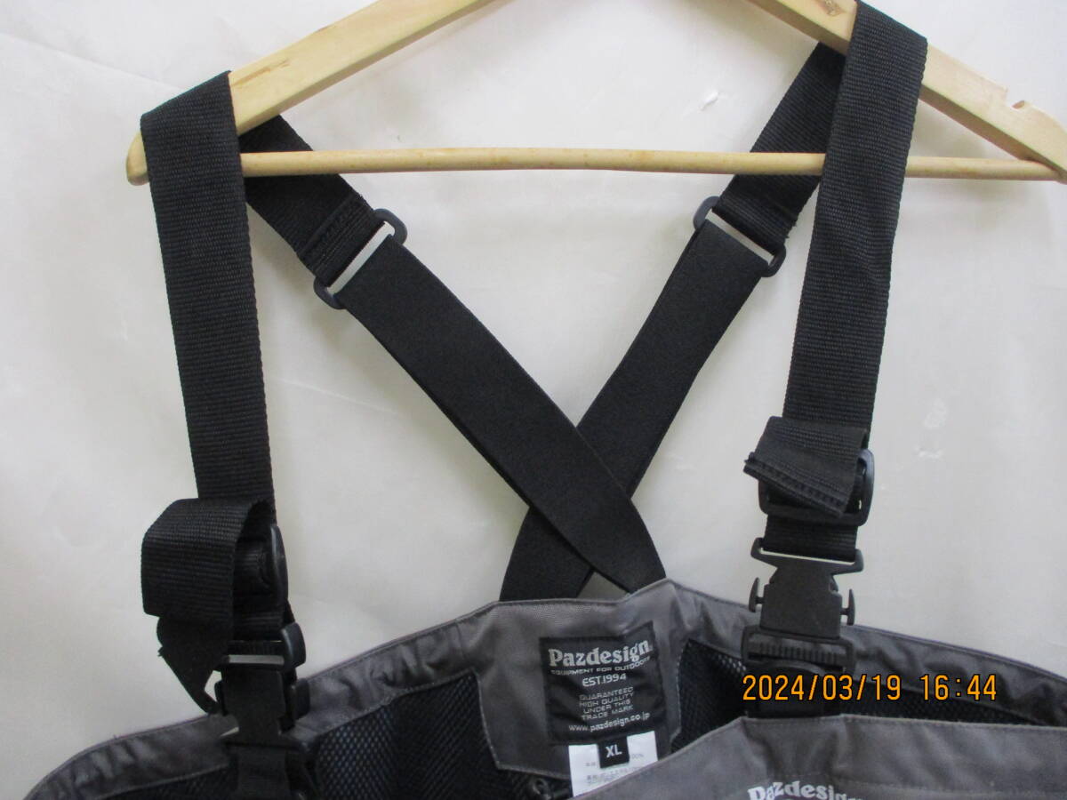 XL 27cm Pazdesig パズデザイン PVC BOOTS CHEST HIGH WADER FS ブーツチェストハイウェーダー FS PPW-451 グレー スパイク底の画像9