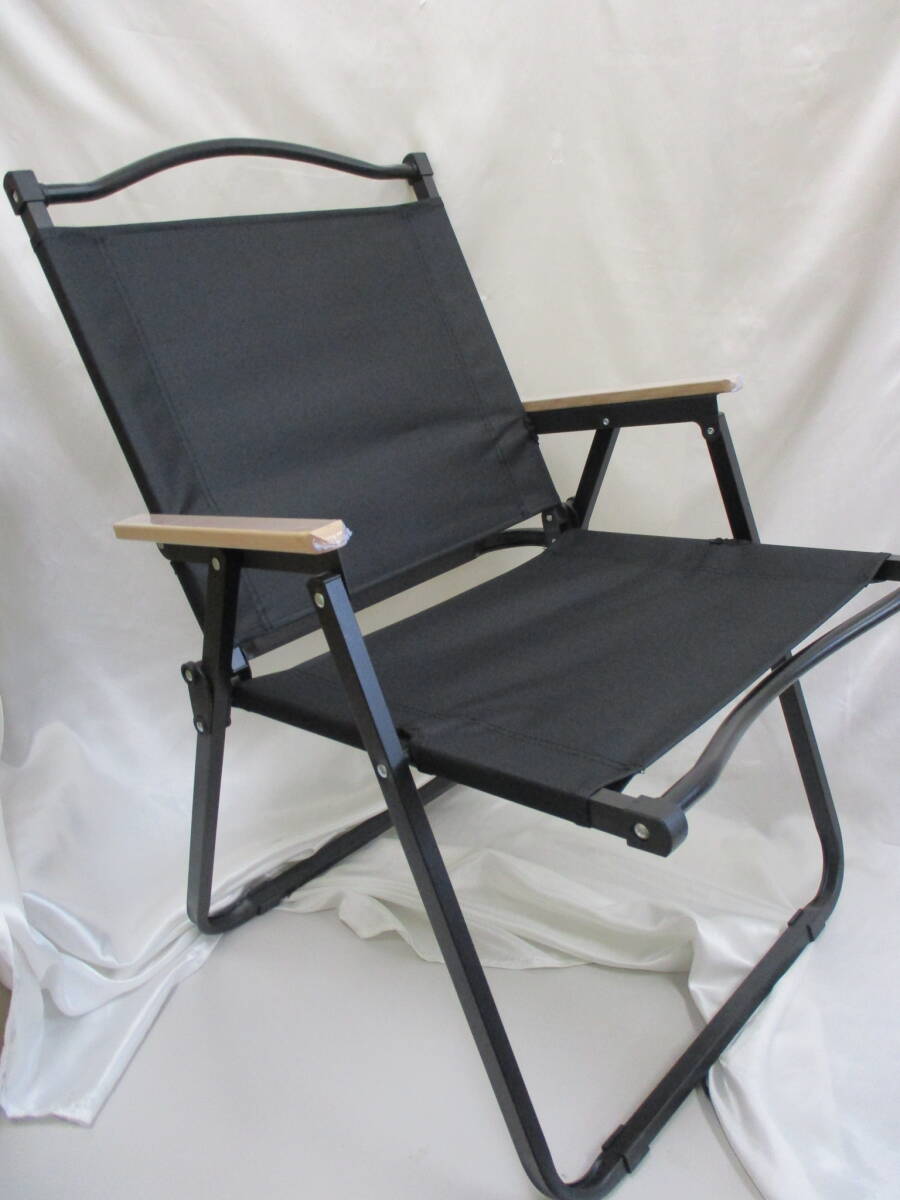 59E: 送料無料 アウトドア チェア キャンプ 椅子 カーミットチェア 折りたたみ ブラックの画像9