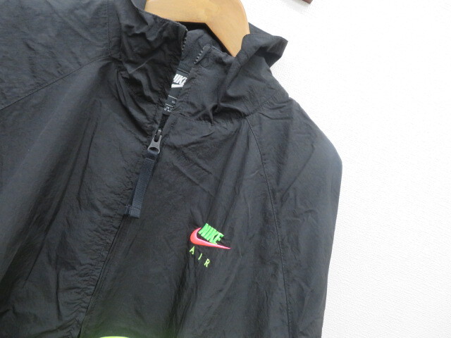 【ビックスウォッシュ】NIKE ナイキ　AIR刺繍ロゴ　フルジップナイロンジャケット　JKT　正規品　黒タグ_画像3