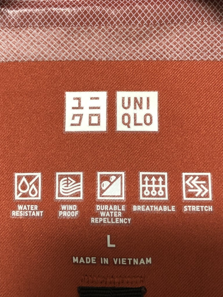 ◆UNIQLO ユニクロ 機能性ウエア　ブロックテックパーカ メンズL　撥水透湿防風_画像6