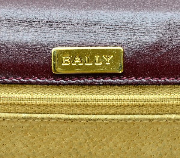 【ＤＭ】1円～BALLY バリー クラッチバッグ ナンバーロック レザー ボルドーカラー 保存袋付の画像9