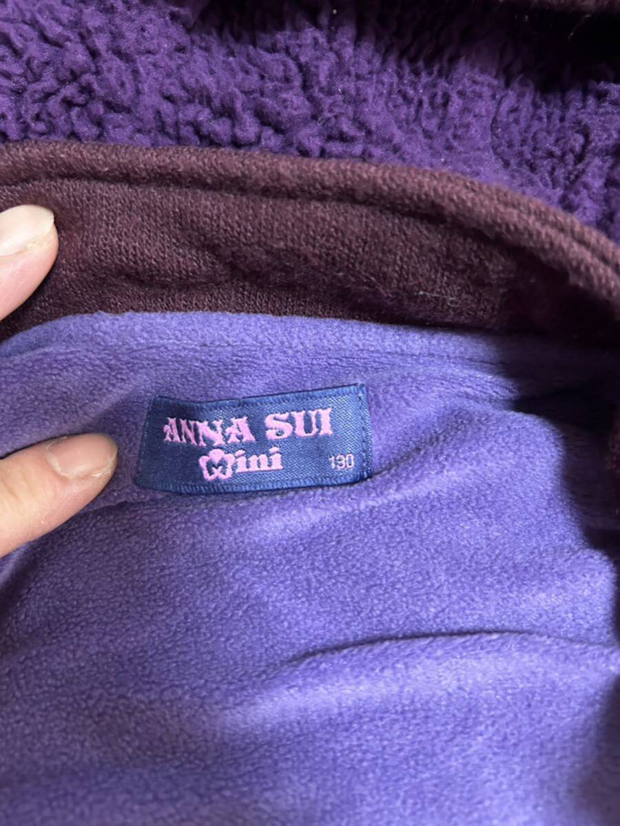  Anna Sui Mini Parker 130 centimeter outer Kids girl woman outer garment jumper embroidery 