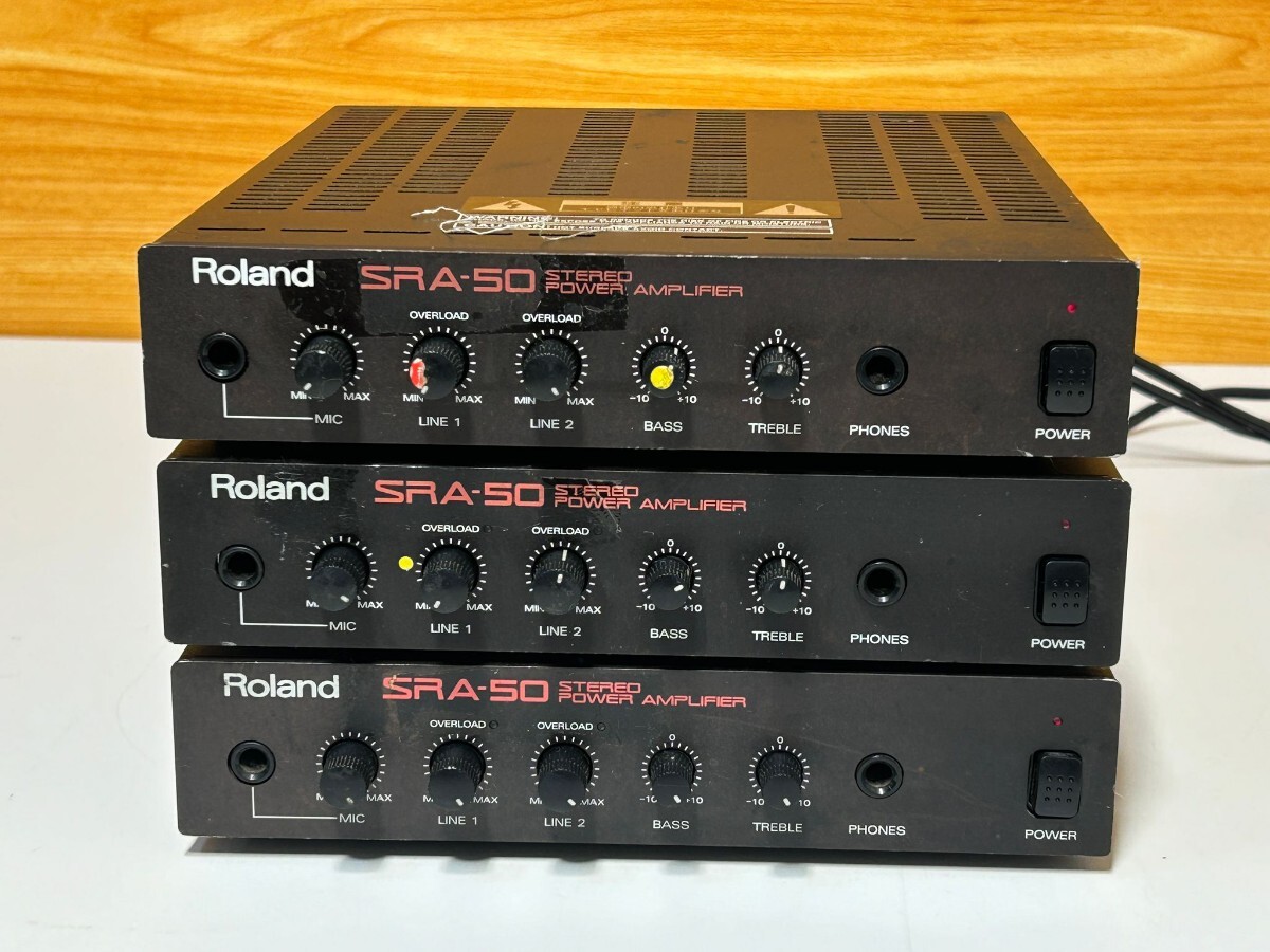 Roland／ ローランド　ステレオパワーアンプ　SRA-50　全まとめセット　動作確認済み!_画像2