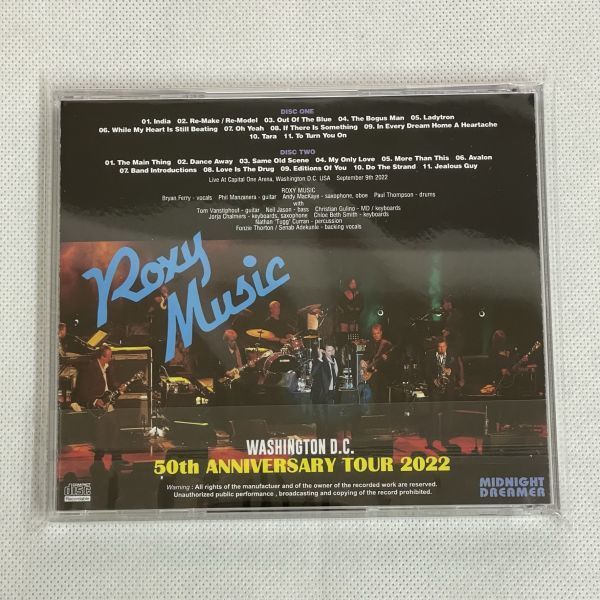 NEW!! MD-1064: ROXY MUSIC - 50TH ANNIVERSARY '22: WASHINGTON DC [ロキシー・ミュージック]_画像2