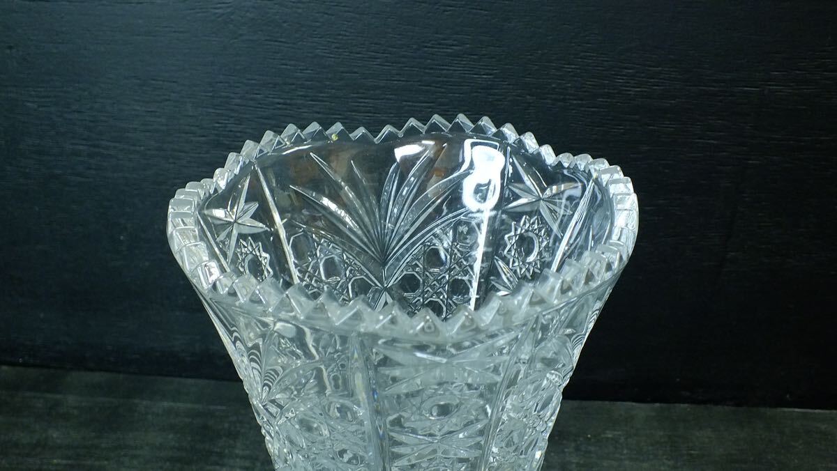 ガラスペール シャンパン花瓶 花器 フラワーベース ガラス クリスタル カットガラス ボヘミア クリスタルガラス 花入 花生_画像3