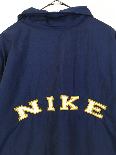 古着 90s NIKE 両面 刺しゅう 裏ボア ナイロン コーチ ジャケット L 古着_画像4