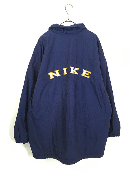 古着 90s NIKE 両面 刺しゅう 裏ボア ナイロン コーチ ジャケット L 古着_画像3