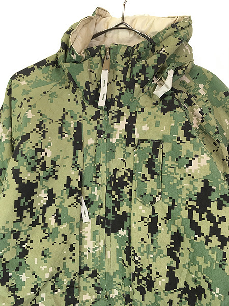 古着 10s 米軍 USN デジタル カモ 迷彩 AOR2 NWU Type3 GORE-TEX ゴア ワーキング パーカー L-Lの画像2