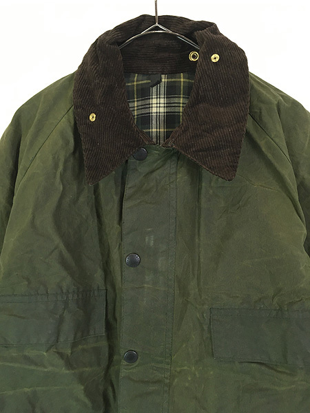 古着 80s 英国製 Barbour 3ワラント 「BEDALE」 旧 4フラップポケット オイルド ワックス ジャケット コート 46_画像2