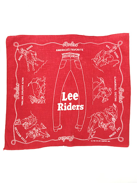 雑貨 古着 50s Lee Riders カウボーイ 総柄 ミミ付き バンダナ 小物 古着_画像1