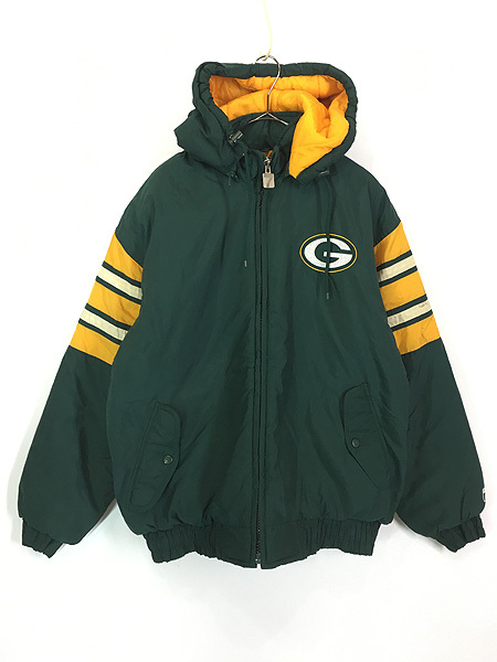 古着 NFL Green Bay Packers パッカーズ 2way パデット ナイロン ジャケット M 古着_画像1