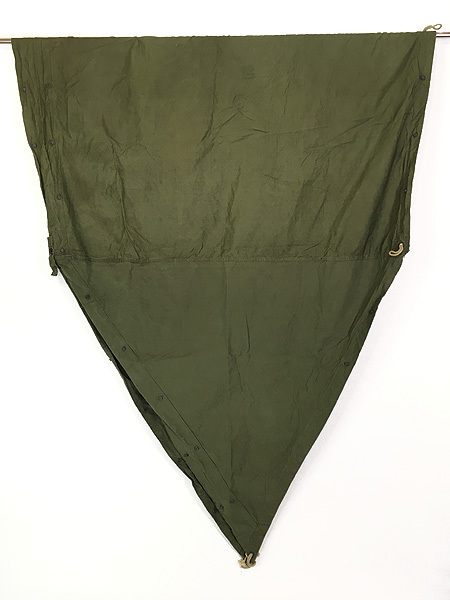 雑貨 古着 60s 米軍 「US」 ステンシル SHELTER HALF TENT ミリタリー パップ テント タープ 菱形 大判 キャンプ 古着の画像2