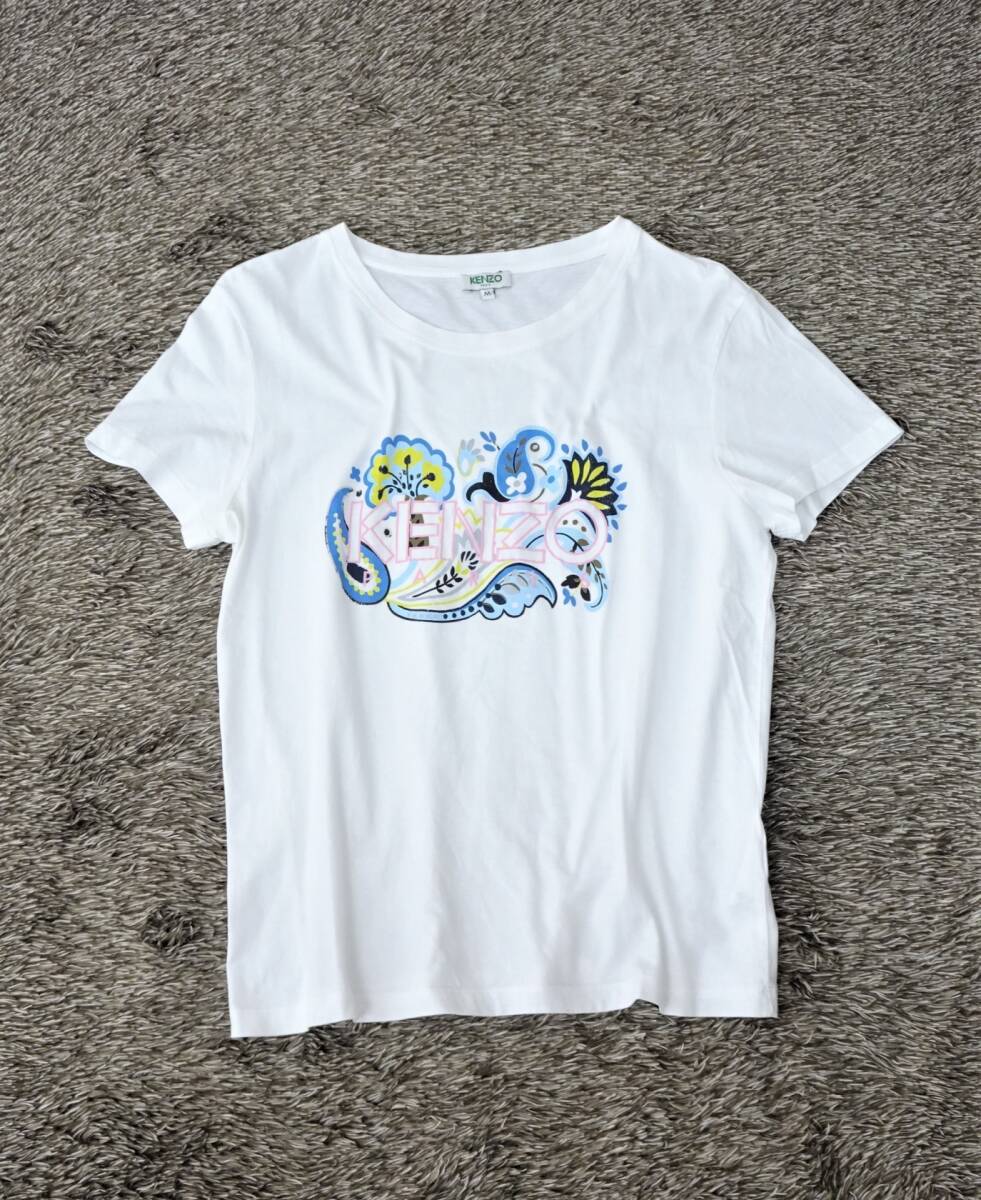 【KENZO｜ケンゾー】FITTED FIT ペイズリー ロゴ プリントTシャツ Logo Paisley Printed コットン 白 ホワイト Mの画像3
