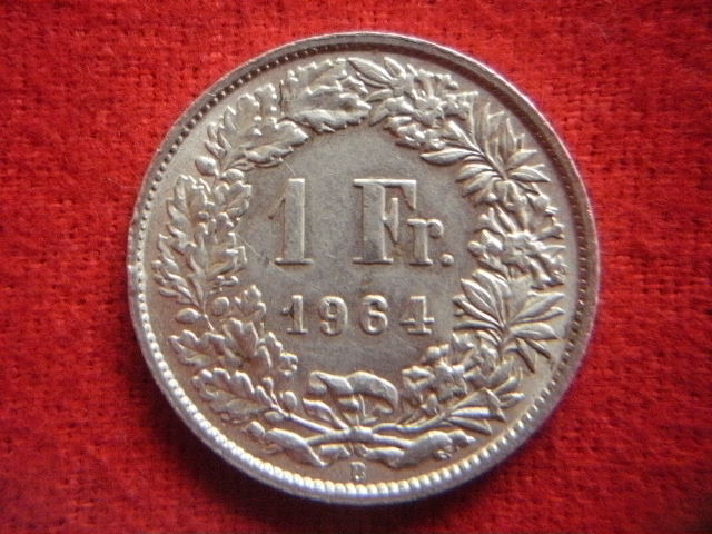 ☆世界の銀貨　HELVETIA (SWITZERLAND) 1 FRANC 1920-B / 1964-B (.835 silver)　外径約 23.2/23.2㎜　量目約 4.98/4.99g　中古並美品～_画像5