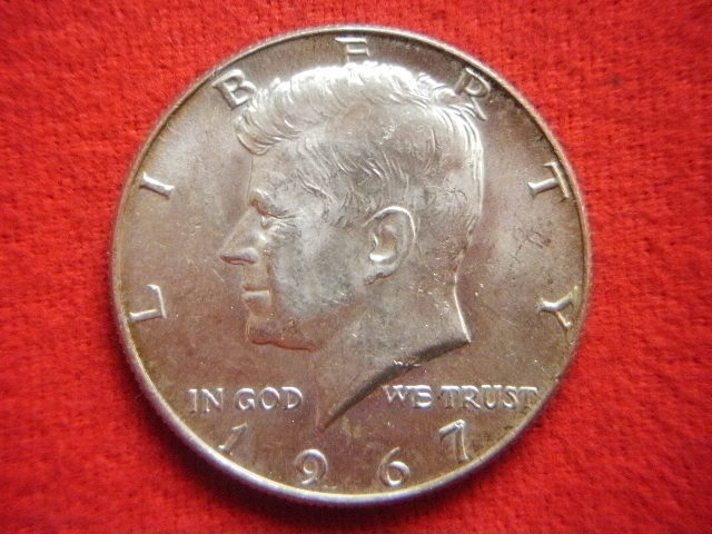 ♯世界の銀貨　UNITES STATES (Kennedy) HALF DOLLAR 1967- (40% silver) ３枚一括　外径約30.70㎜～　総量目約34.61g　中古並品～_画像5