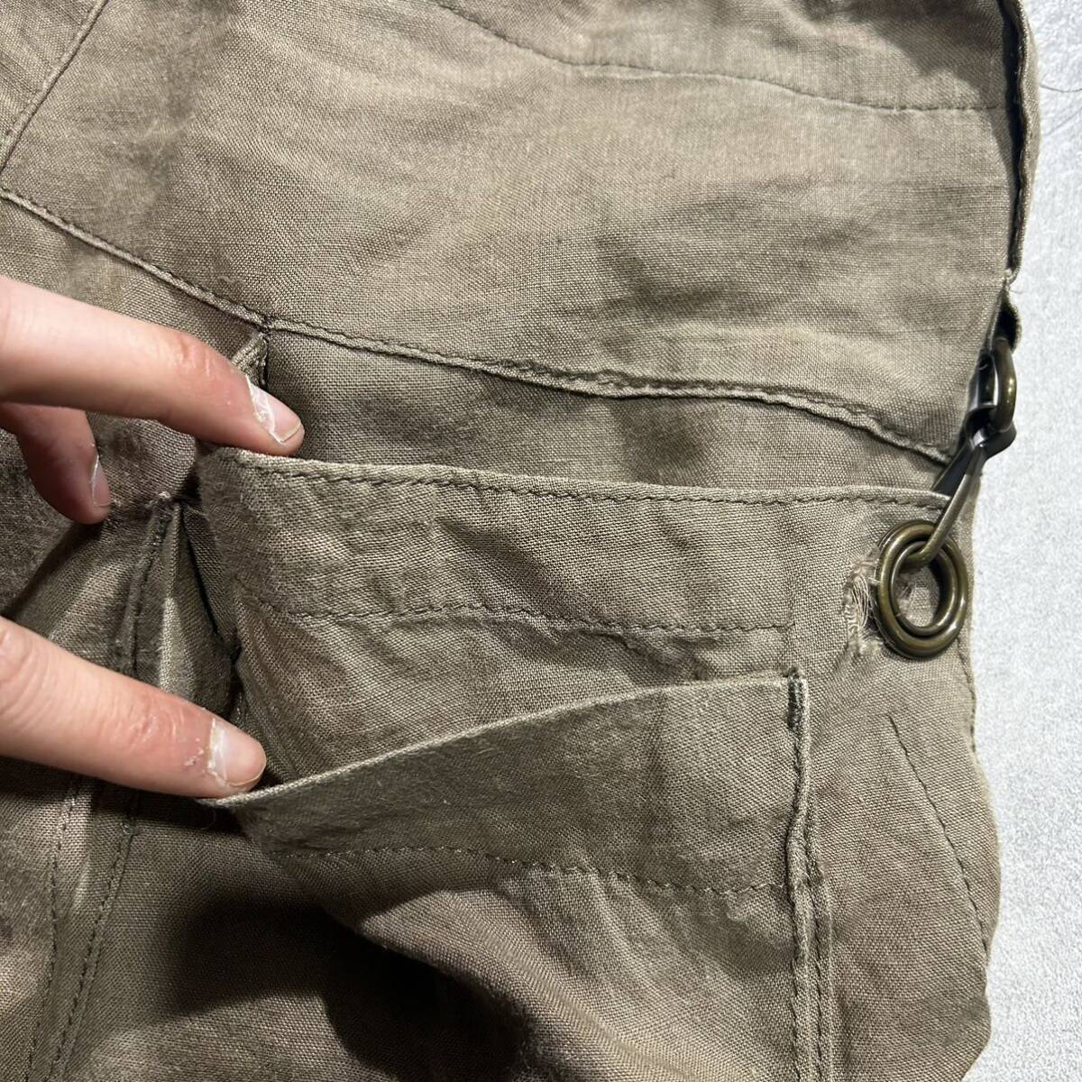 00s Y's wide cargo trousers archive ワイズ yohji yamamoto japan ヨウジヤマモト 山本耀司 90s military pants collection pocket zip_画像8