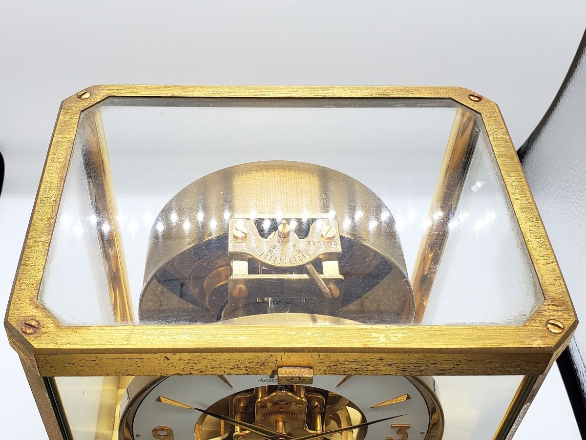 1000円スタート 空気時計 置時計 JAEGER-LECOULTRE ジャガールクルト ATMOS アトモス Cal.528-8 ホワイト×ラウンド文字盤 ゴールド 2 W217_画像5