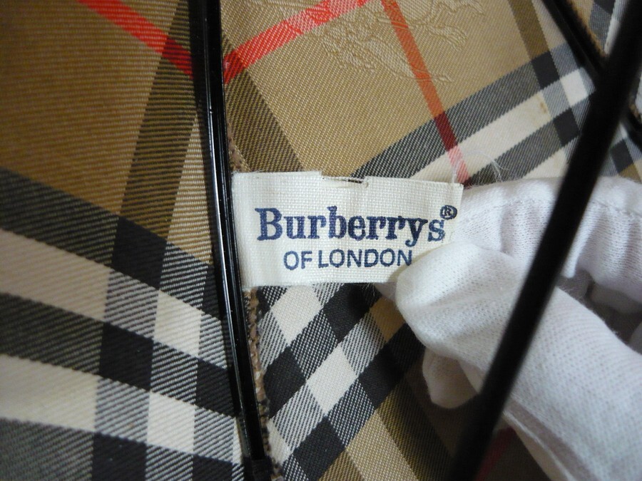 1000円スタート 長傘 BURBERRY バーバリー ノバチェック柄 馬上の騎士 100%コットン 晴雨兼用 レイングッズ 雨具 ファッション WHO W10006_画像7