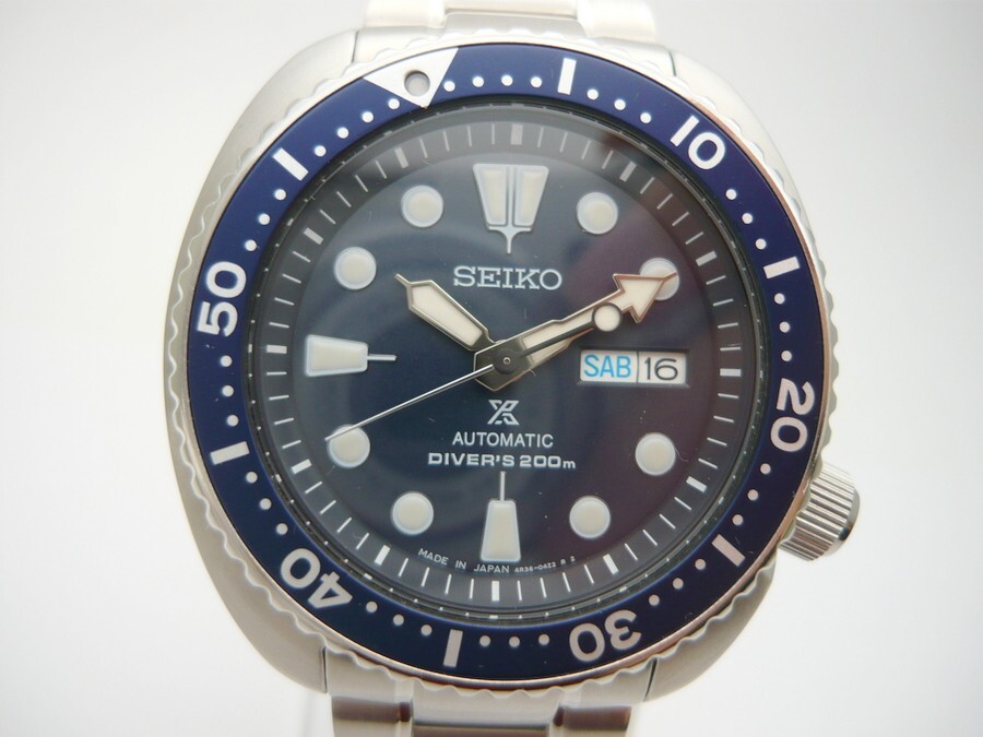 1000円スタート 腕時計 SEIKO セイコー PROSPEX プロスペックス ダイバー 200m 4R36-04Y0 自動巻 ネイビー デイデイト 付属品有 WHO X10027_画像2