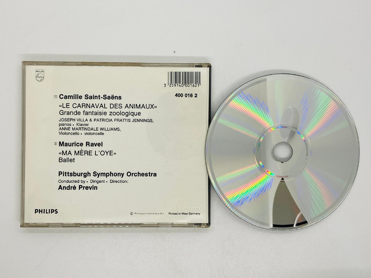 即決CD PHILIPS初期青盤 西独盤 PREVIN / SAINT-SAENS CARNAVAL DES ANIMAUX / 400 016 2 蒸着仕様 W.Germany L01_画像2