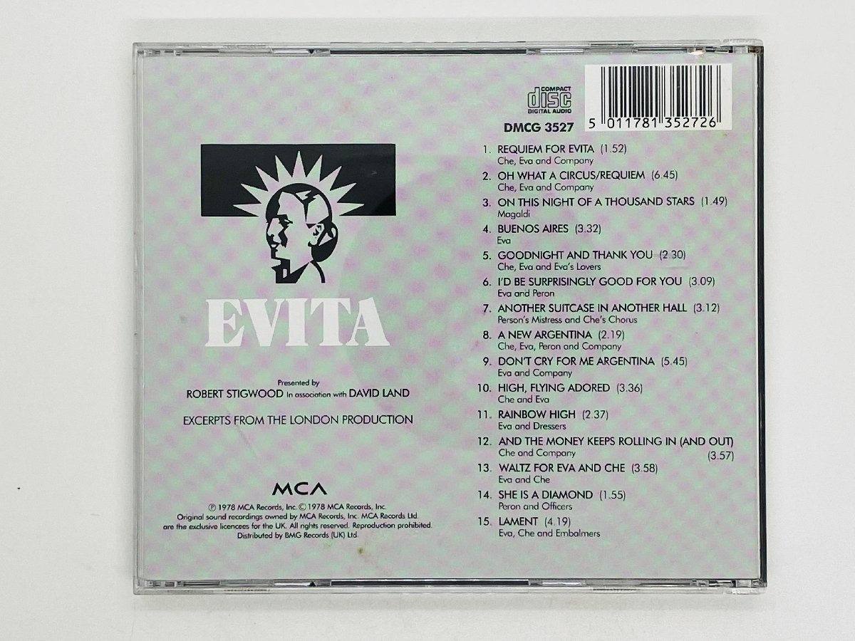 即決CD EVITA Original London Cast Recording / エビータ オリジナル・ロンドン・キャスト / アルバム L01_画像2